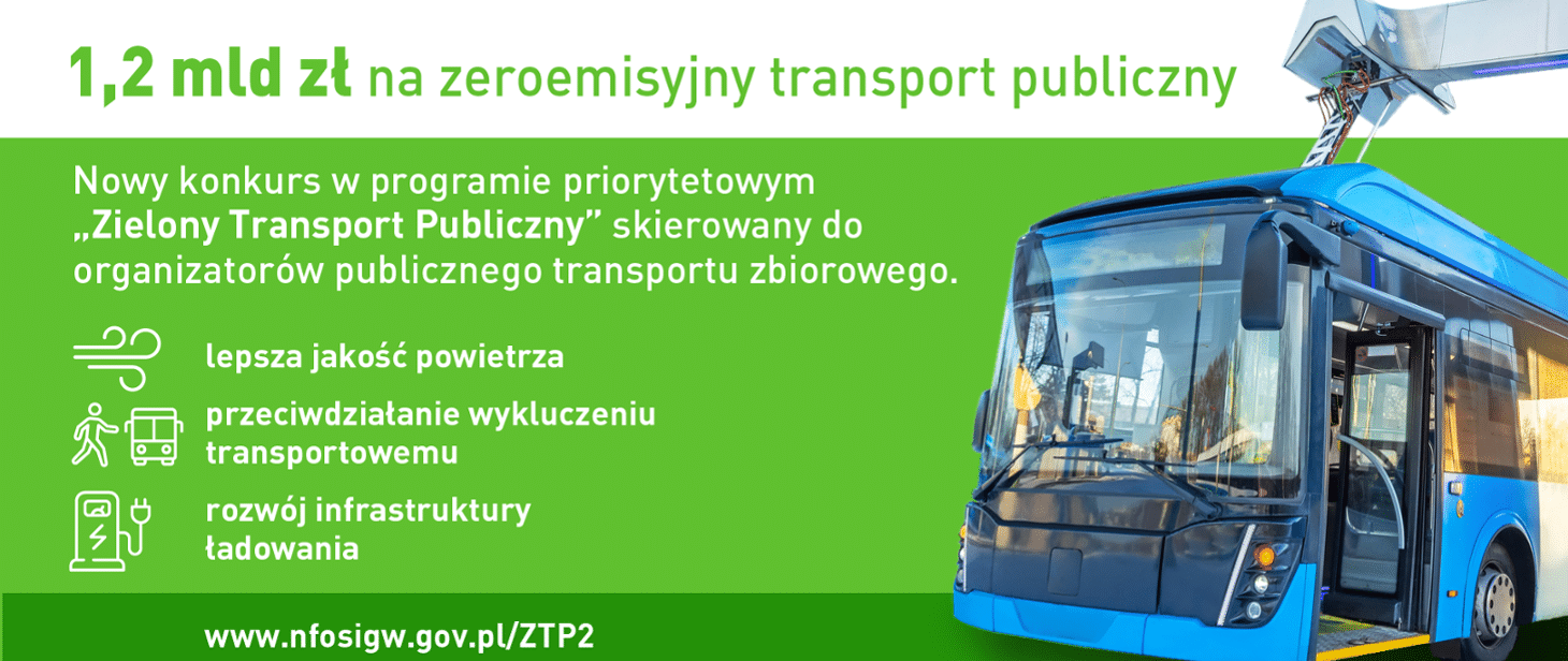 1,2 mld na zeroemisyjny transport publiczny. Nowy konkurs w programie "Zielony Transport Publiczny"