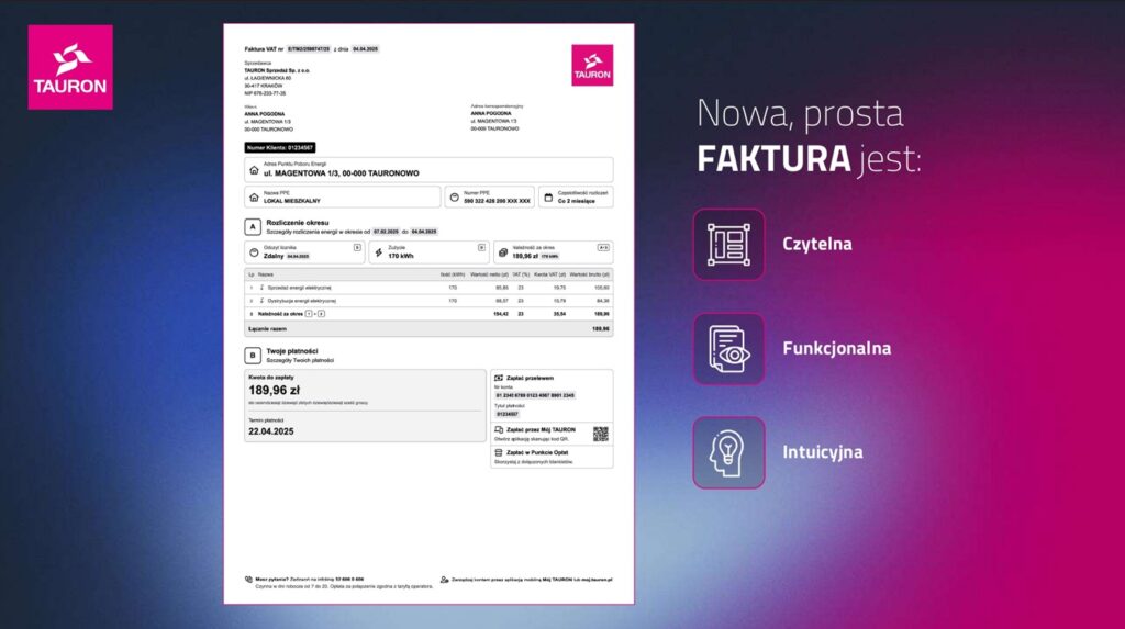 uproszczona faktura tauron