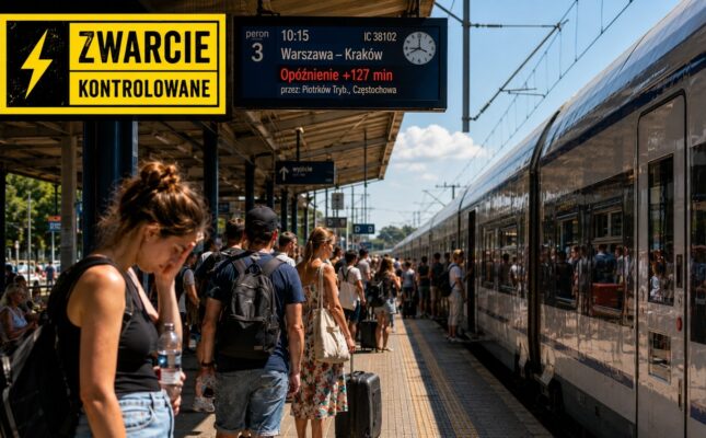 Zwarcie kontrolowane: Pociąg do przyszłości utknął pod Miechowem