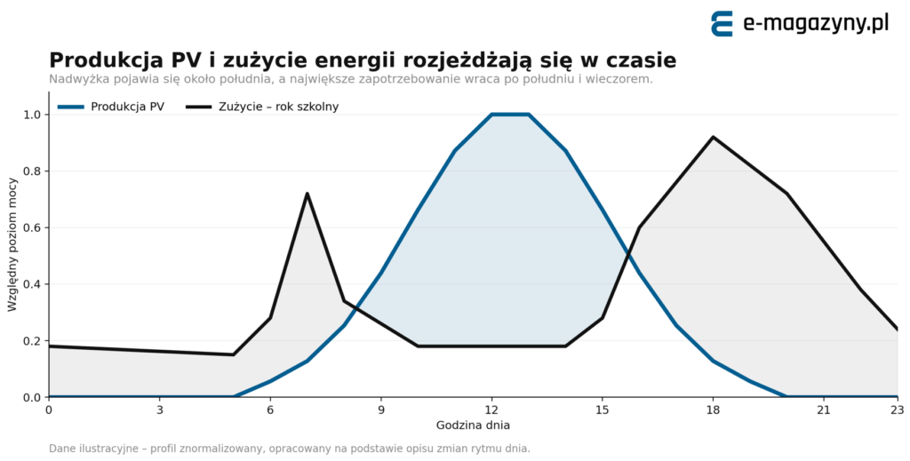 produkcja pv i zużycie